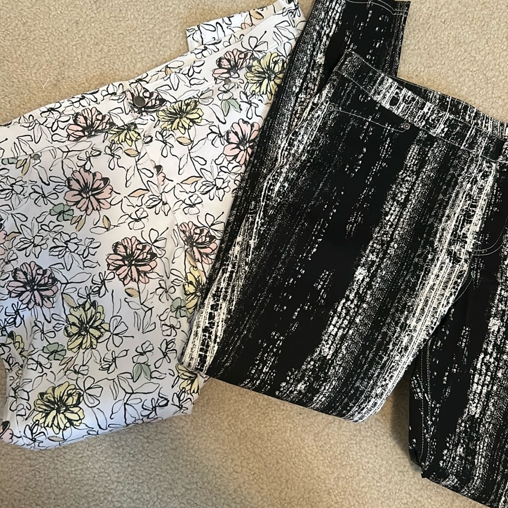 Lot of 2 Ladies HUE Leggings, sz XL